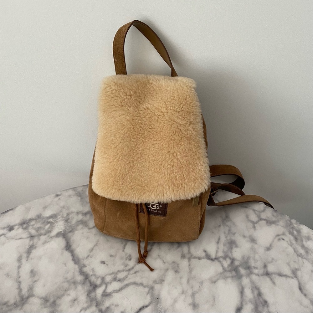 Tan UGG backpack with real fur!